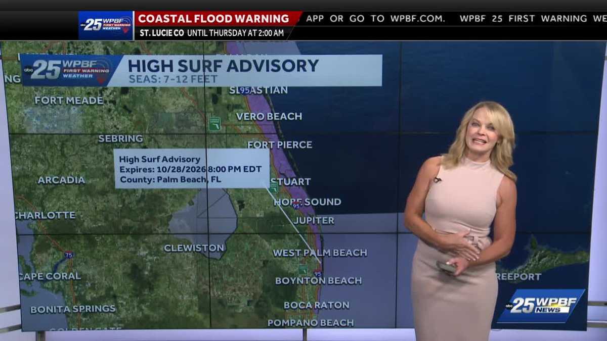 High Winds, HIgh Surf, and Rain for South Florida Today