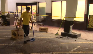 Employees clean up debris after Hialeah store left with damage following unknown incident - WSVN 7News | Miami News, Weather, Sports