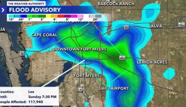 NWS Tampa issues flood warning for parts of Lee County including Gateway, Downtown Fort Myers and North Fort Myers | Weather Authority