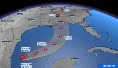 Tropical Depression Nine forms in the Southern Gulf
