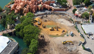Service Road Construction, Retaining Wall Extended in Lost Continent at Universal Islands of Adventure
