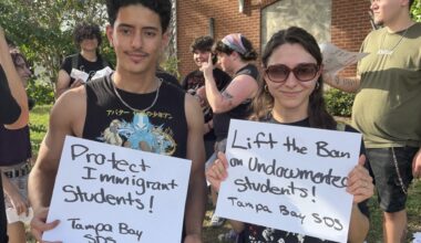 A student organization at USF protests to protect its undocumented students