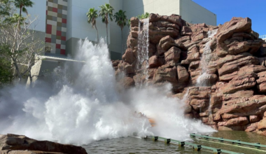 Aerial photo of Jurassic Park River Adventure refurbishment at Universal