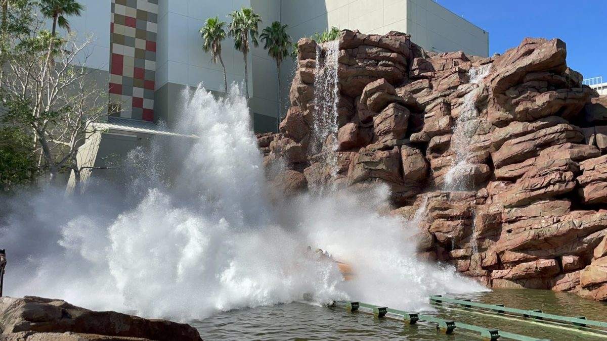 Aerial photo of Jurassic Park River Adventure refurbishment at Universal