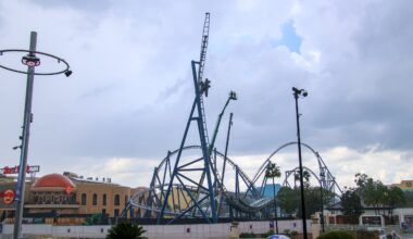 Pull testing has reached the towering spike of Fast & Furious: Hollywood Drift at Universal Studios Florida, with new photos from bioreconstruct showing how crews pull the test vehicle up the track and inspect its traction.