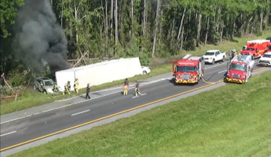 Traffic Alert: Fiery multi-vehicle crash in Baldwin closes all lanes on I-10 west before mile marker 342