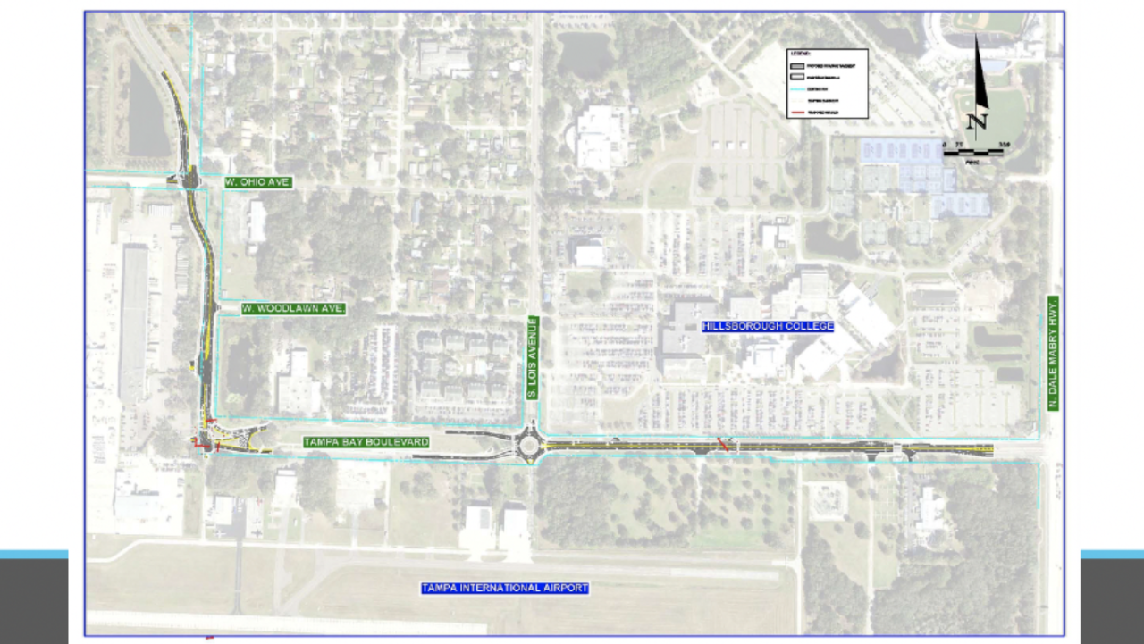 Map of Road Improvements near Rays stadium