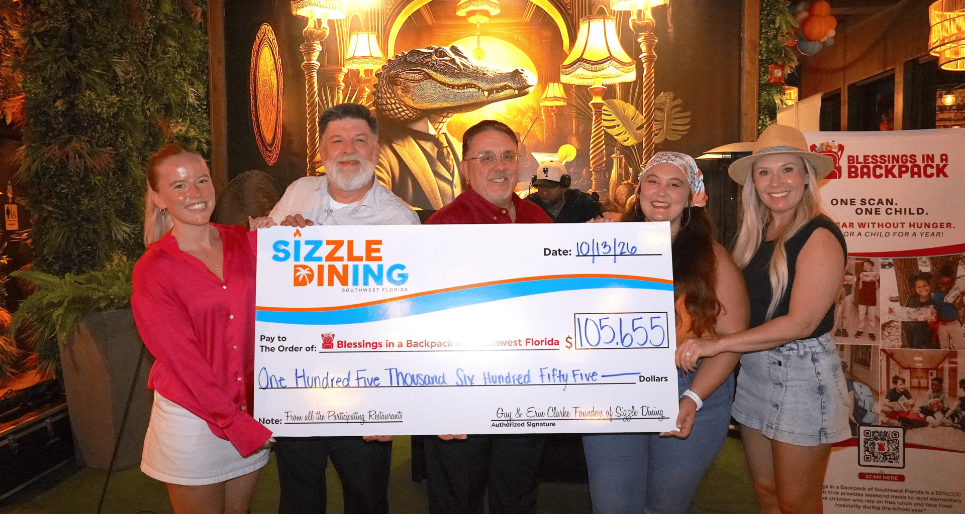 Sizzle Dining raises over $105,000 for Blessings in a Backpack SWFL