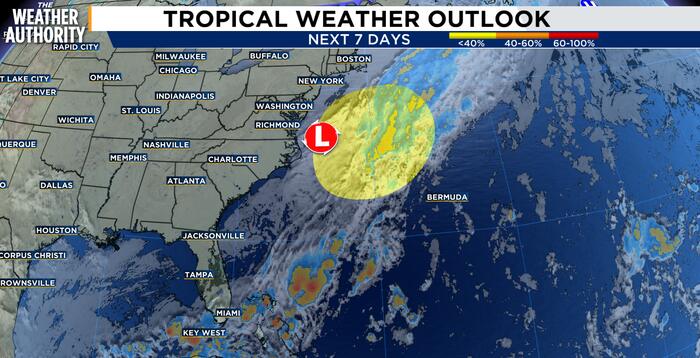 NHC watching spot of potential development off eastern U.S. coast