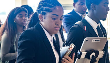 A Florida A&M University student checks in during the Fall 2026 Career and Internship Expo on Sept. 30 at the Al Lawson Multipurpose Center. The event recorded 2,079 verified student check-ins, marking the second-highest attendance total since 2017