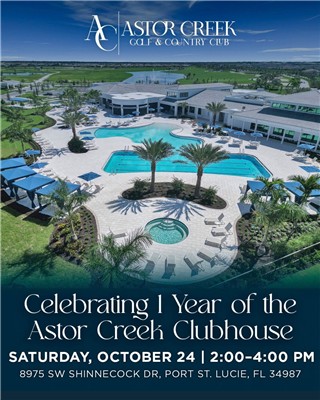 Kolter Homes Celebrates One-Year Anniversary of the Clubhouse at Astor Creek Golf & Country Club in Port St. Lucie, FL