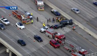 1 hospitalized after multi-vehicle crash on I-95 SB near Sunrise Blvd in Fort Lauderdale - WSVN 7News | Miami News, Weather, Sports