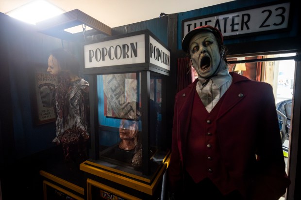 "Silver Scream Cursed" is the movie-inspired theme for this year at the Storyteller of Vennetta haunted house at 13161 Vennetta Way in Windermere in 2024. (Patrick Connolly/Orlando Sentinel)