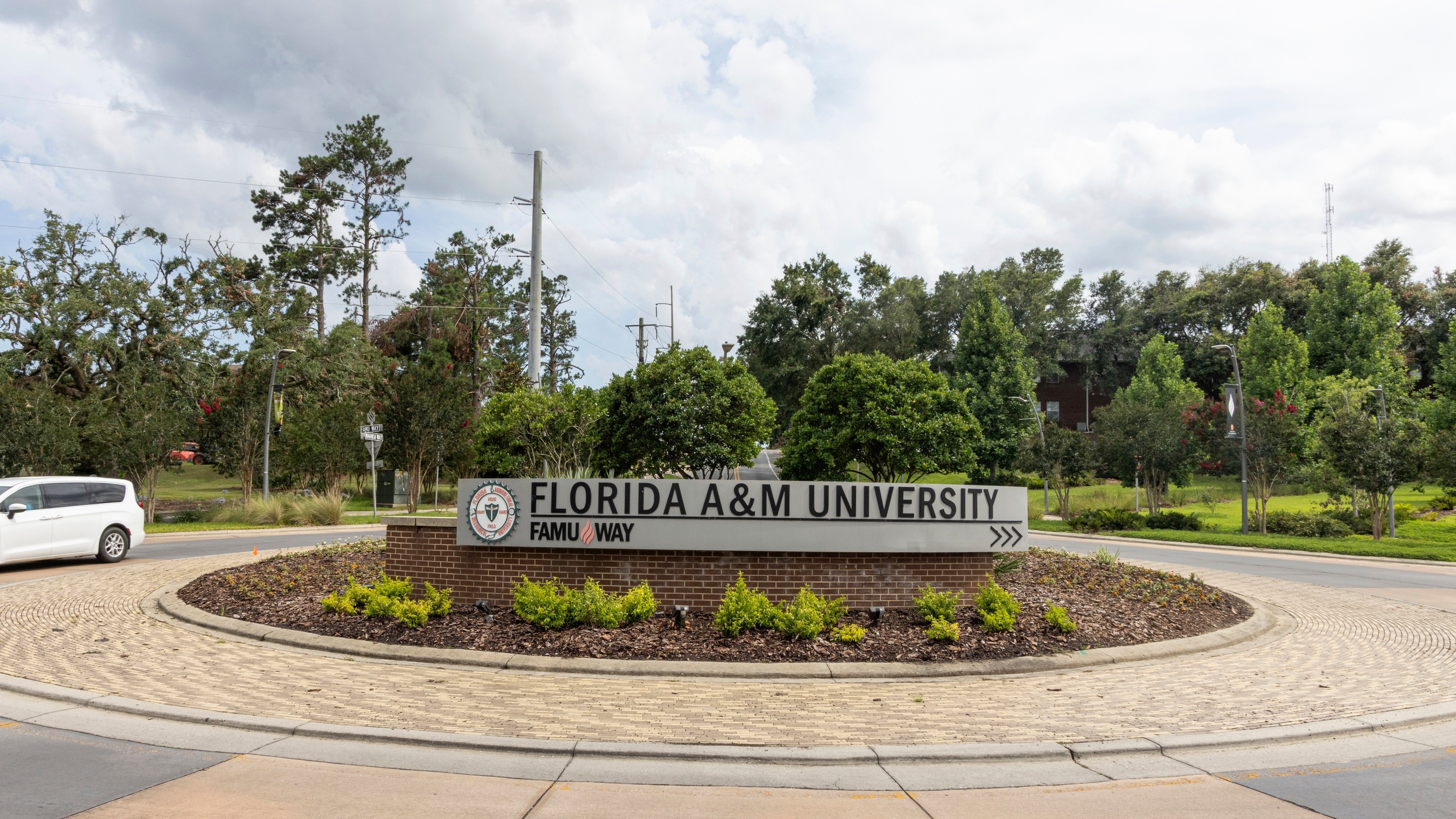 FILE - The roundabout at FAMU Way is seen on the Florida A&M University campus in Tallahassee, Fla., Thursday, June 6, 2024.