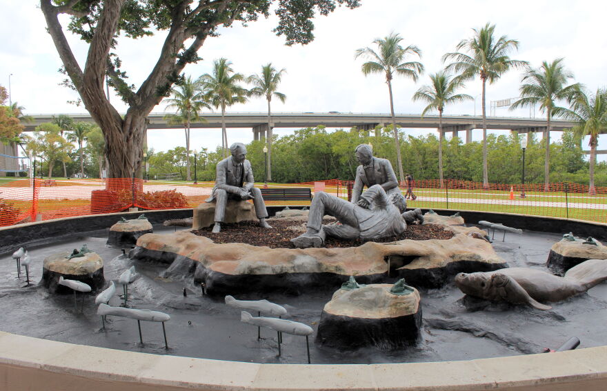 Photograph showing restored condition of plants and animals in the pool following their conservation in 2019.