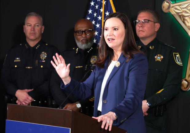 Ashley Moody, appointed to the U.S. Senate by Gov. Ron DeSantis, is the Republican nominee for election to the job in the 2026 midterm elections. (Carline Jean/South Florida Sun Sentinel)