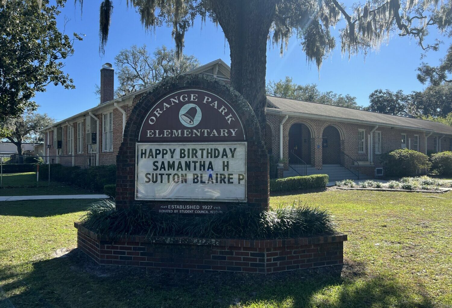 Orange Park Elementary is the oldest school in Clay County, founded in 1927.