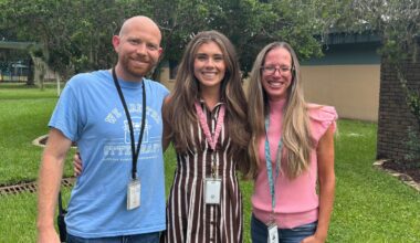 Ocean Palms recipients, from left: Matt Hoffman, Madeline Hays and Julie Sebestyn.