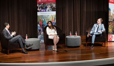 Paul Ryan, left, Shefali Razdan Duggal, center, and Nate Novak