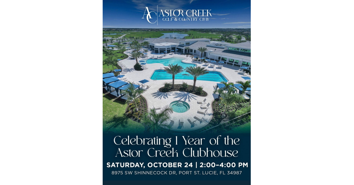 Kolter Homes Celebrates One-Year Anniversary of the Clubhouse at Astor Creek Golf & Country Club in Port St. Lucie, FL