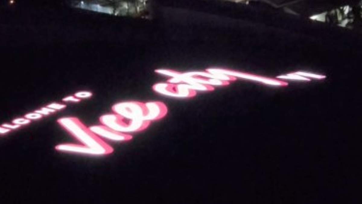 Rockstar Takes Over Downtown Skyline: Giant 'GTA VI' Neon Sign Lights Up Miami Arena | NewsRadio WIOD