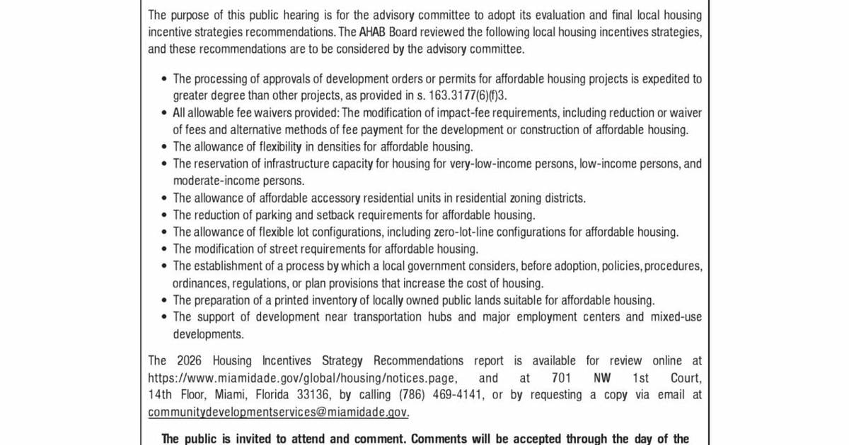 .-9 PUBLIC HEARING | Legal Announcements