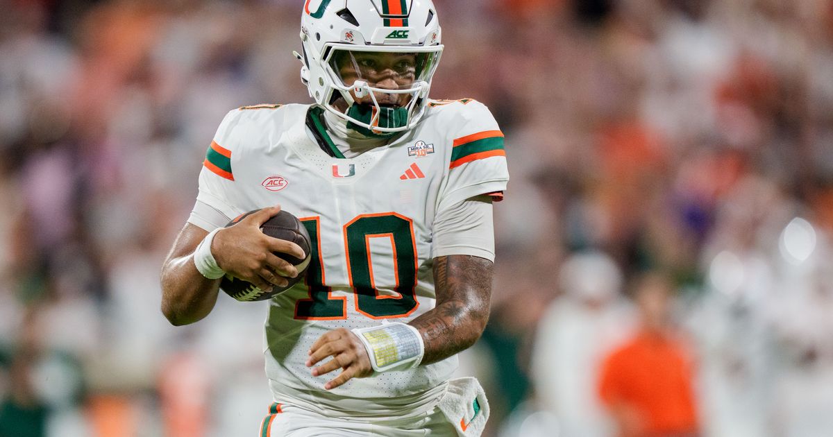 Darian Mensah, Mark Fletcher Jr. lead unbeaten No. 4 Miami past Clemson 41-13 :: WRAL.com