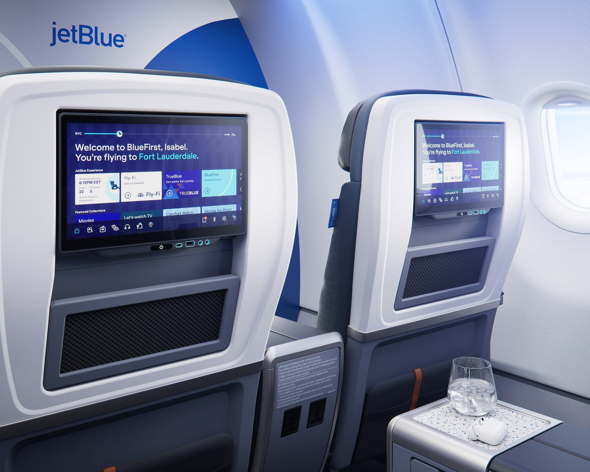 BlueFirst's seatback screens will be part entertainment system, part interactive menu.