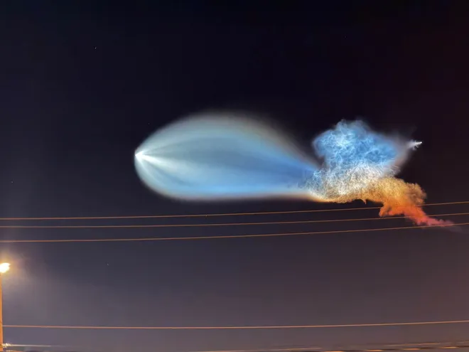 James Chester caught the SpaceX jellyfish in the skies near Tallahassee International Airport.