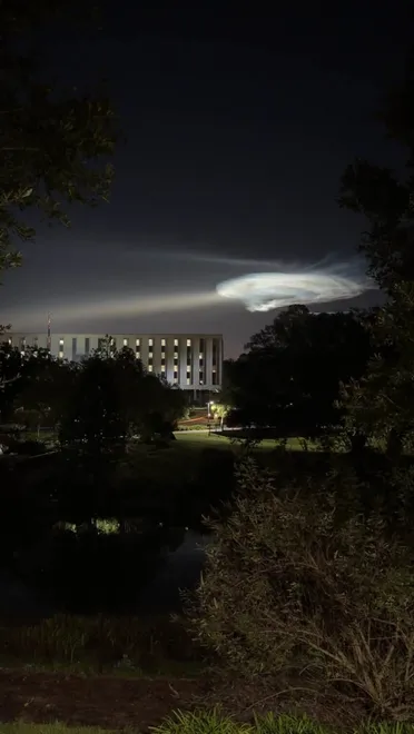 Martha Gruender caught the SpaceX jellyfish in the skies near Lake Jackson.