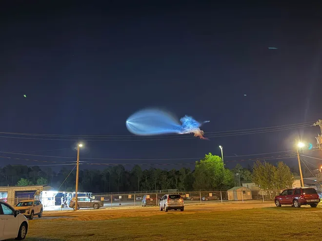 James Chester caught the SpaceX jellyfish in the skies near Tallahassee International Airport.