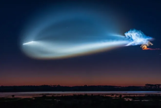 Scott Ball captured this photo of the SpaceX jellyfish in the skies above St. Marks on Oct. 13, 2026.