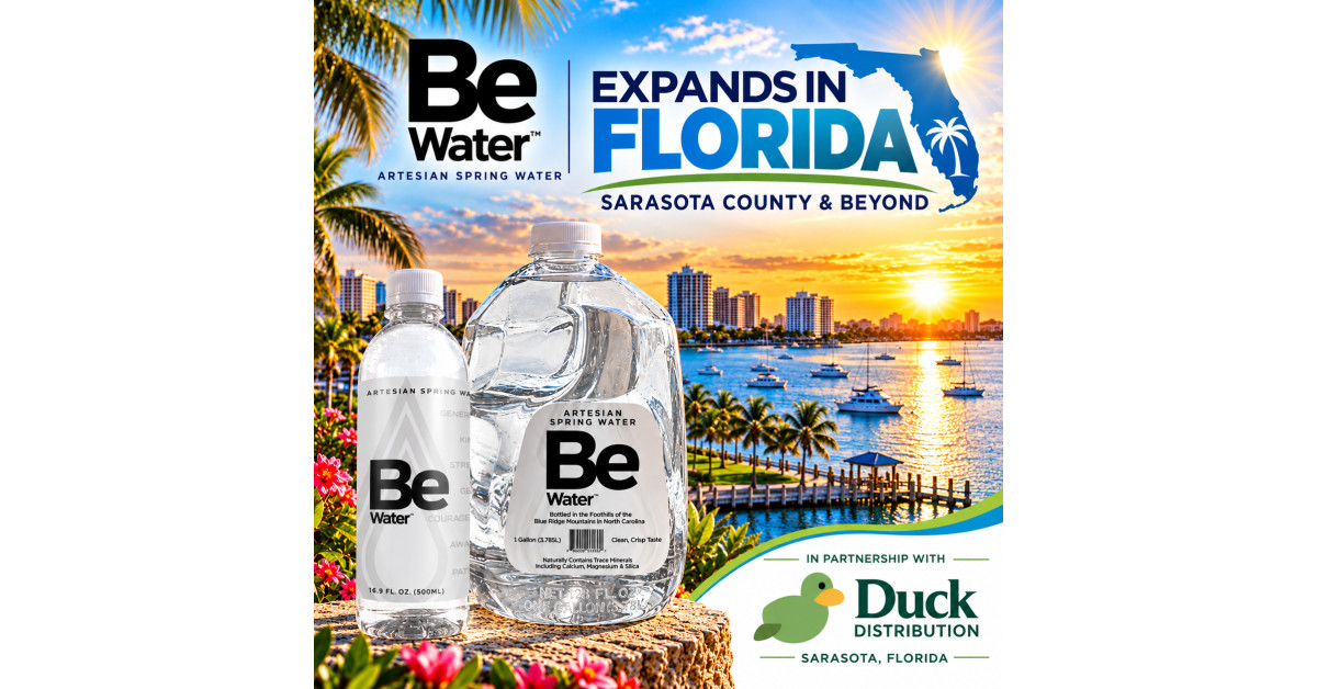 Greene Concepts Expands Be Water(TM) Distribution in Florida Through New Sarasota-Based Partnership
