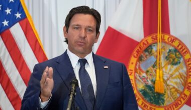 FILE - Florida Gov. Ron DeSantis speaks during a news conference, Aug. 12, 2025, in Tampa, Fla. (AP Photo/Chris O'Meara, File)