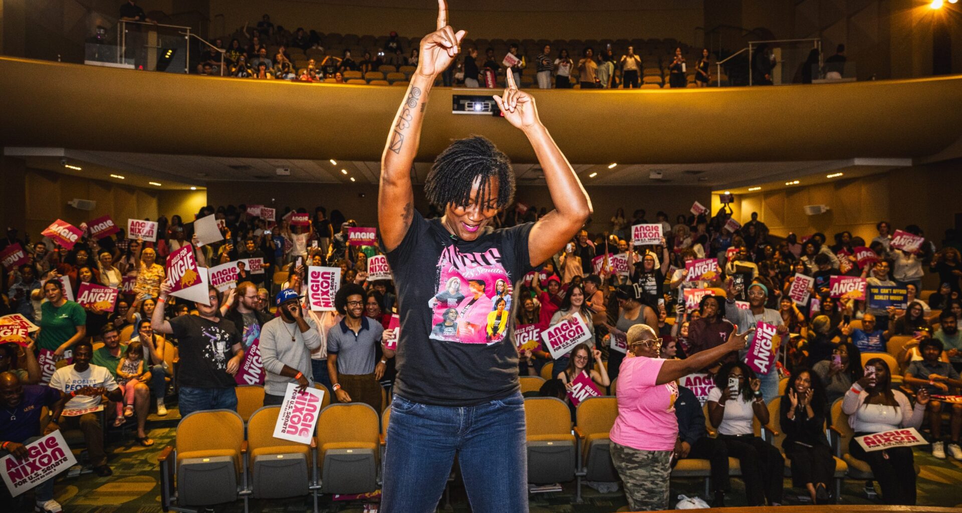 Photos: At University of South Florida's Tampa campus, Angie Nixon rallies the Bulls