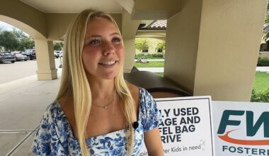 HS senior Sophie Stowell collects luggage for foster kids