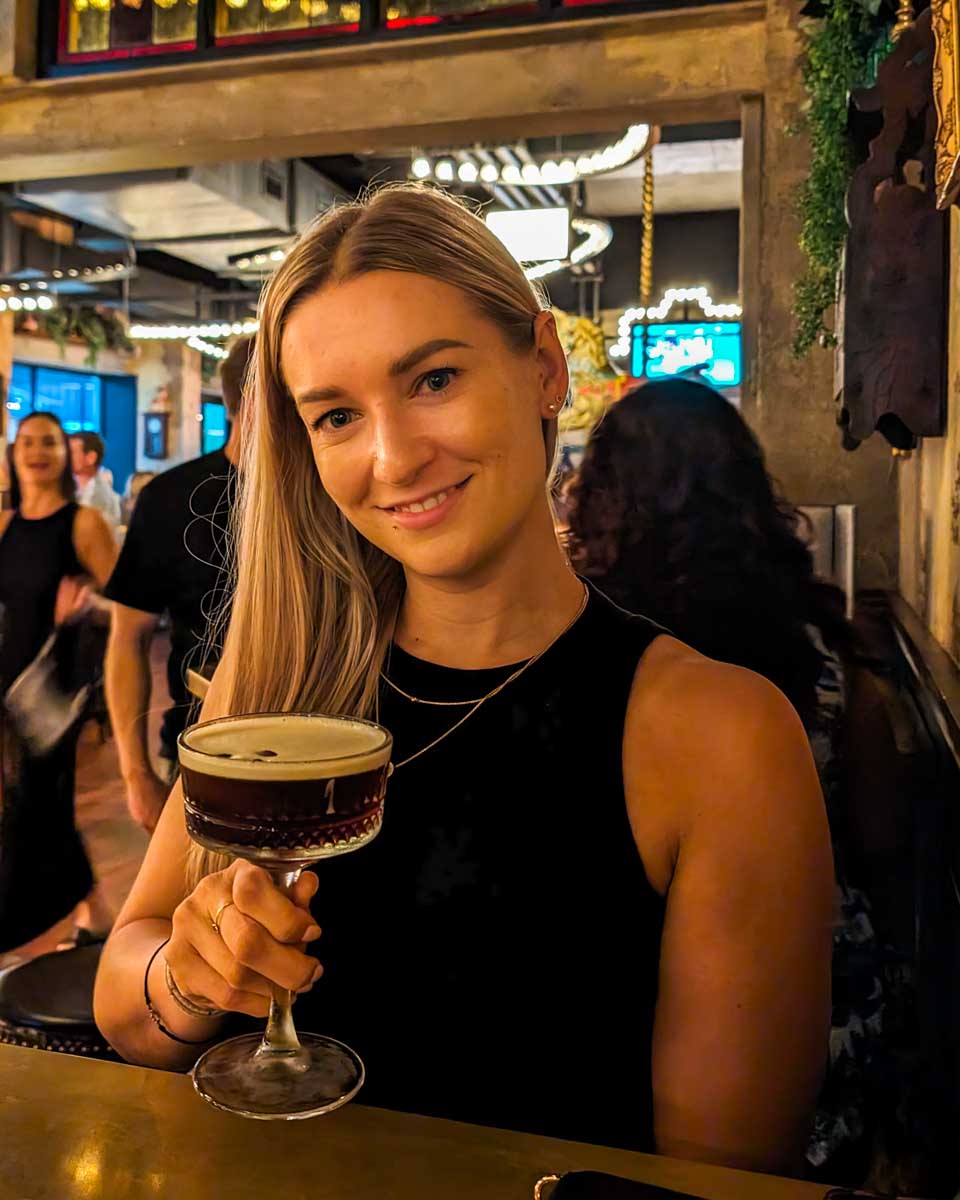 Bailey-enjoys-a-cocktail-while-out-in-Fort Lauderdale, Florida