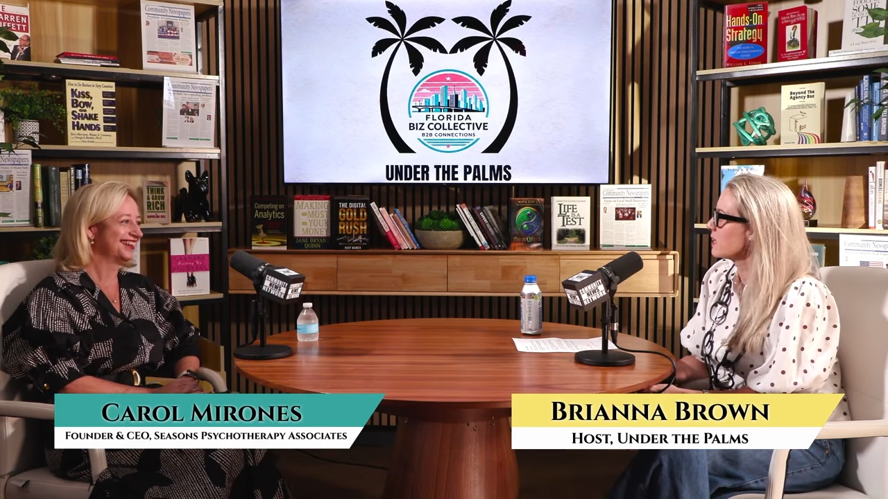 Carol Mirones of Seasons Psychotherapy Joins Brianna Brown on Under the Palms