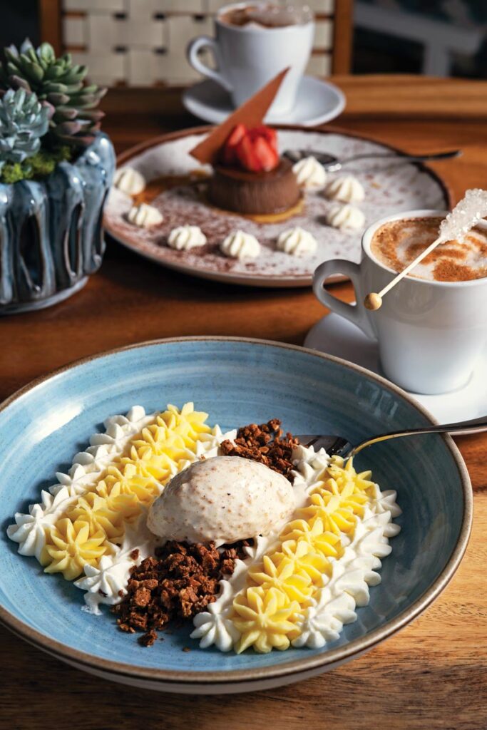 Deconstructed coconut cream pie. Photo courtesy of Hudson’s on the River