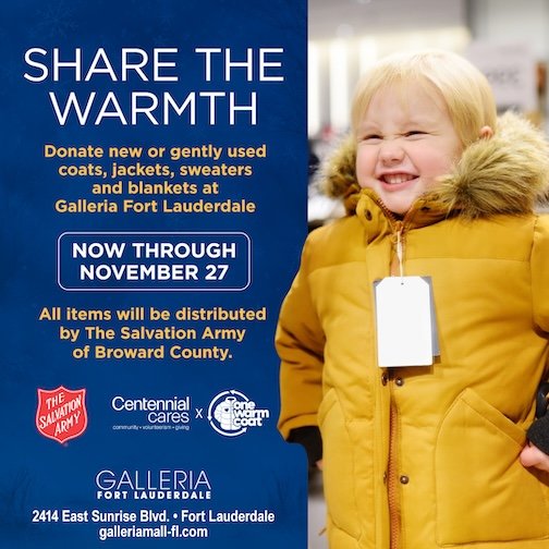 “Share the Warmth” Coat Drive at Galleria Fort Lauderdale