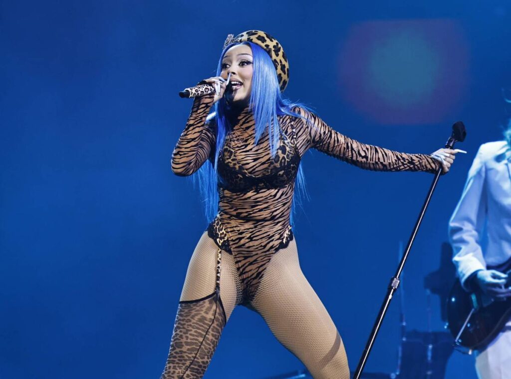 KIGALI, RWANDA - MARCH 17: Doja Cat performs onstage during Global Citizen's Move Afrika: Kigali at BK Arena on March 17, 2026 in Kigali, Rwanda.