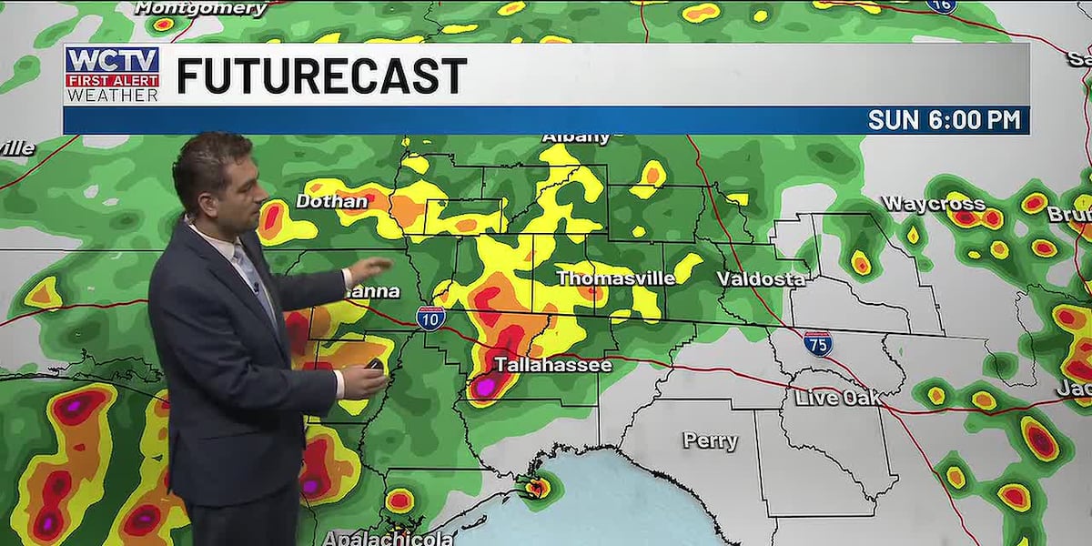 FLOOD WATCH: A soggy Sunday and Monday ahead for Tallahassee, the Big Bend and South Georgia