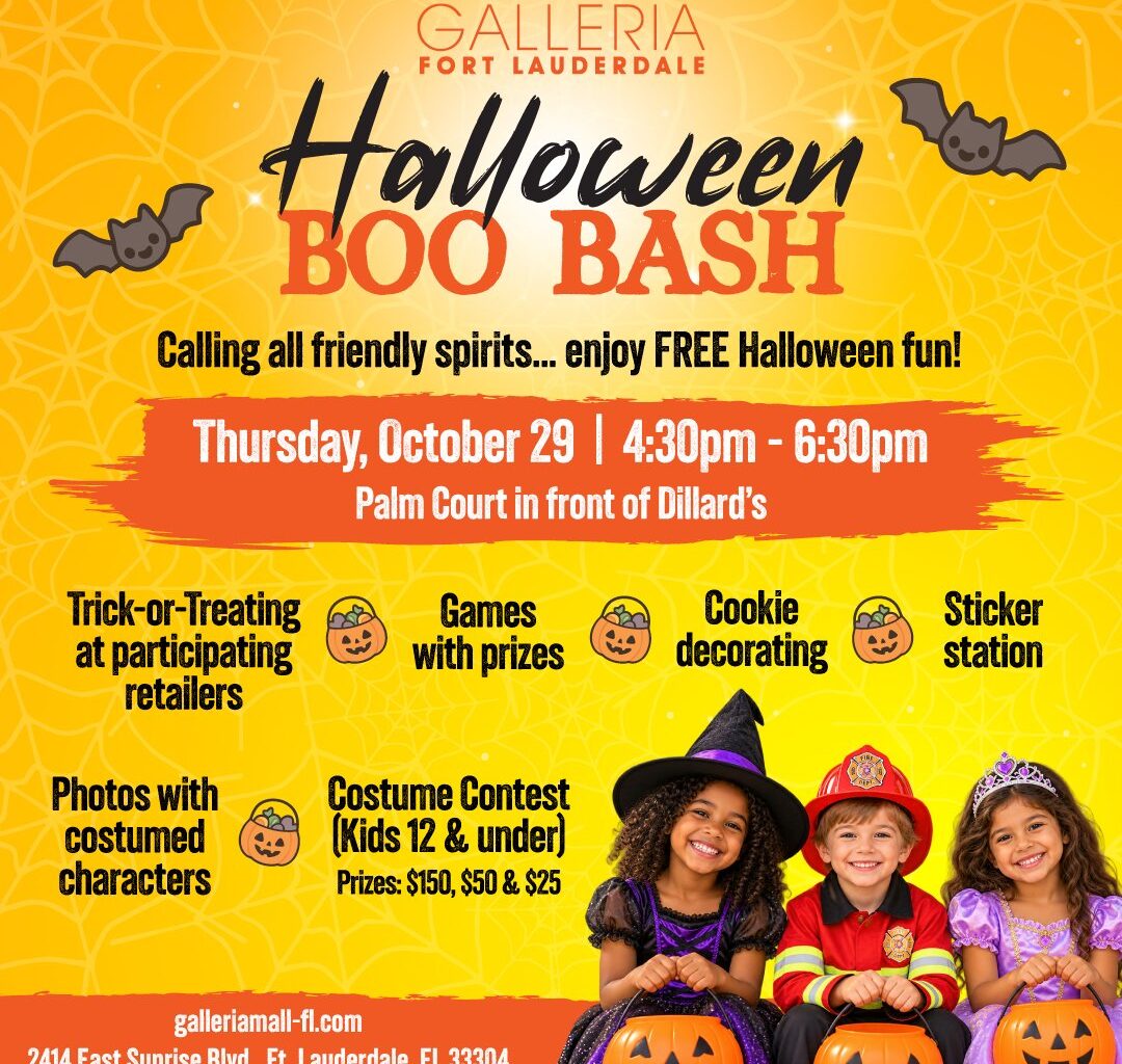 Free Halloween Boo Bash Family Fun at Galleria Fort Lauderdale