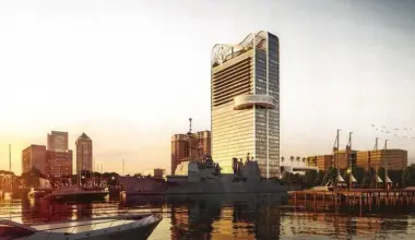 A rendering of the Hard Rock Hotel tower on the Northbank of the St. Johns River.