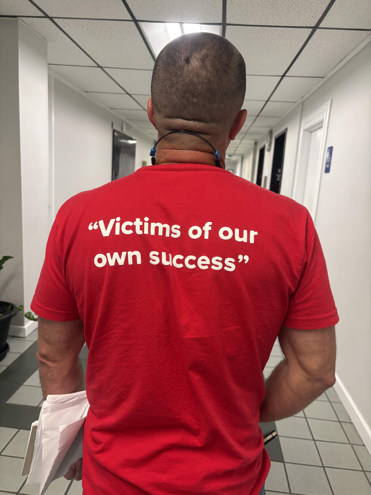 Danny Cruz, a member of the Hialeah Association of Firefighters Local 1102, left the Sept. 30 bargaining session wearing a shirt with the message “Victims of Our Own Success” on the back, referring to firefighters continuing to do more with fewer personnel while maintaining the department’s reputation as one of the best in the country.