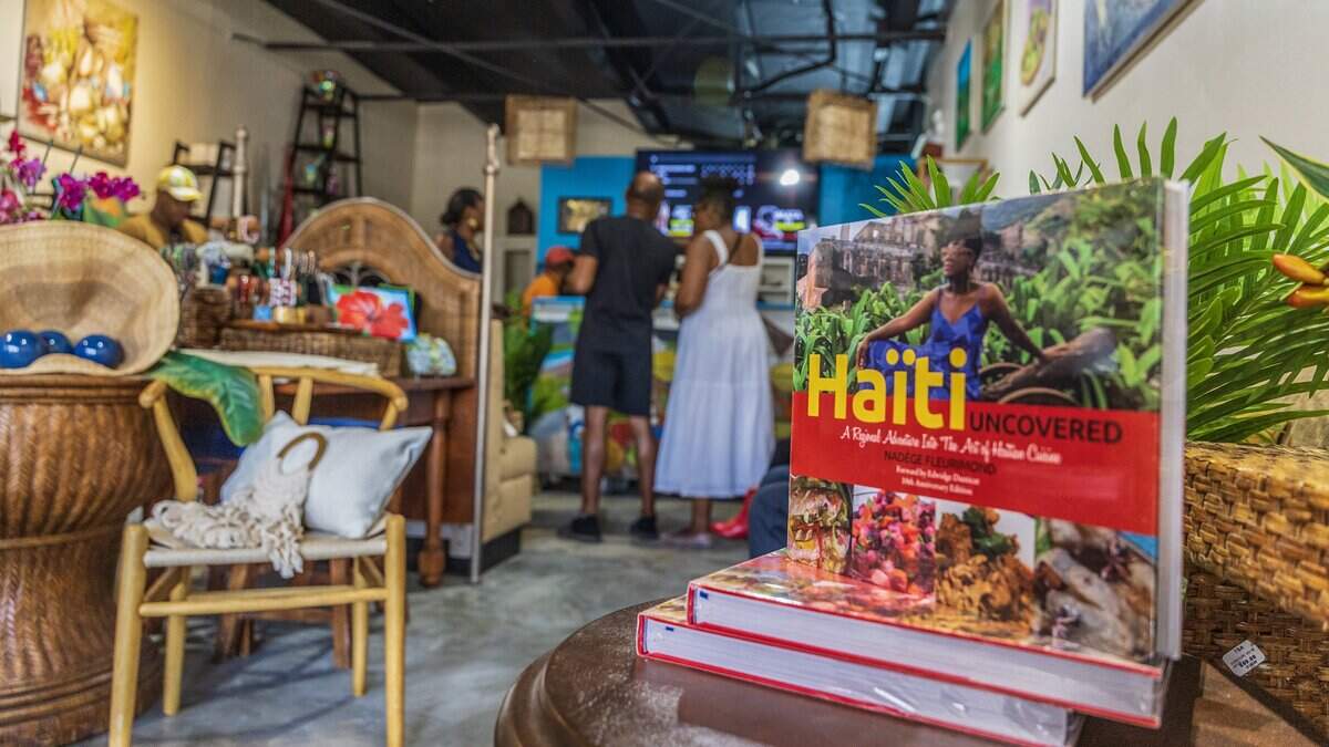 Patrons seen inside Tanbou Collective, a local Haitian and Caribbean gift shop and cultural boutique located in the Little Haiti, in Miami, Florida, on Saturday October 17, 2026.