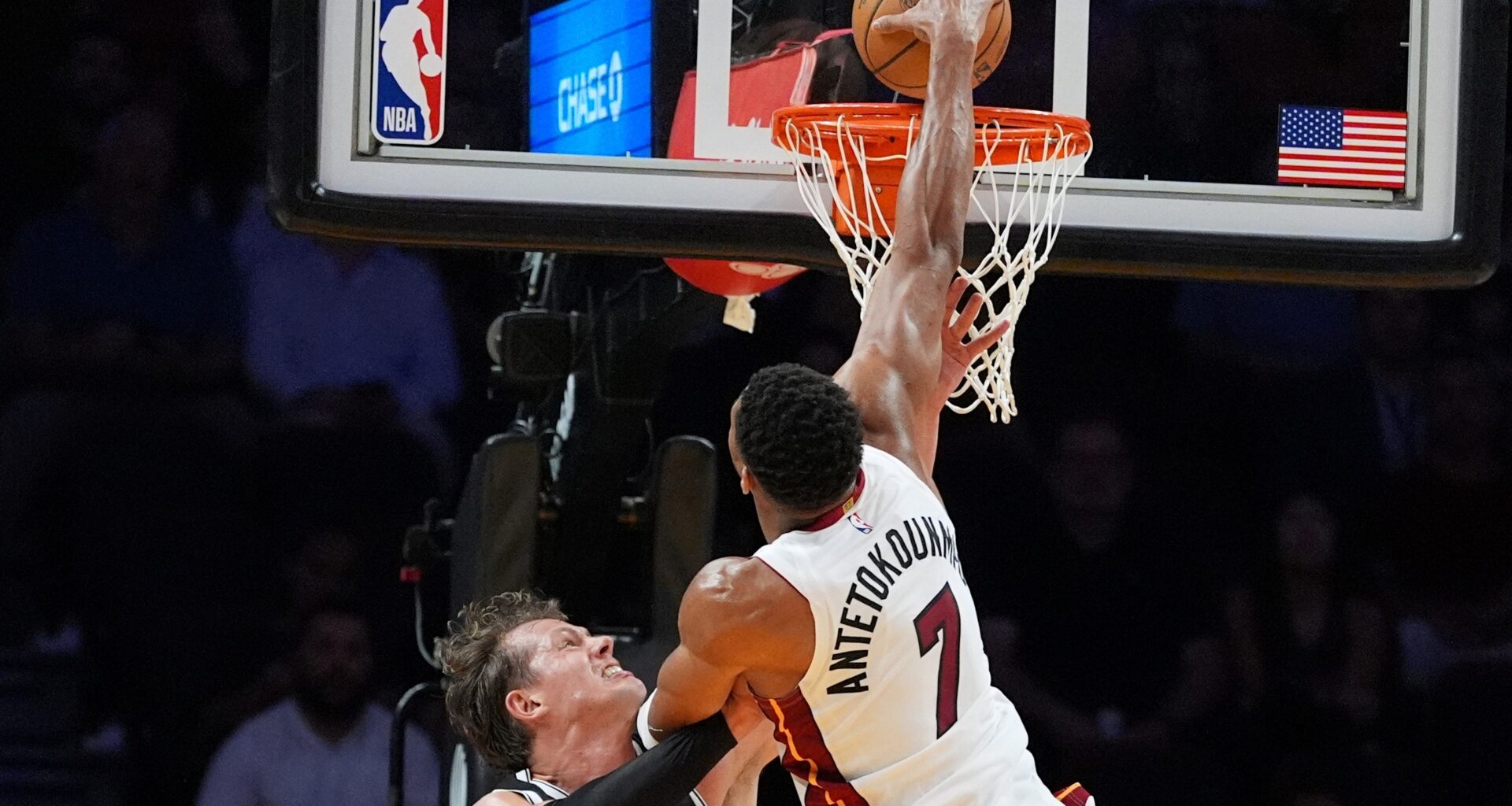 Giannis Antetokounmpo dazzles for Miami Heat against Nets