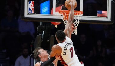 Giannis Antetokounmpo dazzles for Miami Heat against Nets