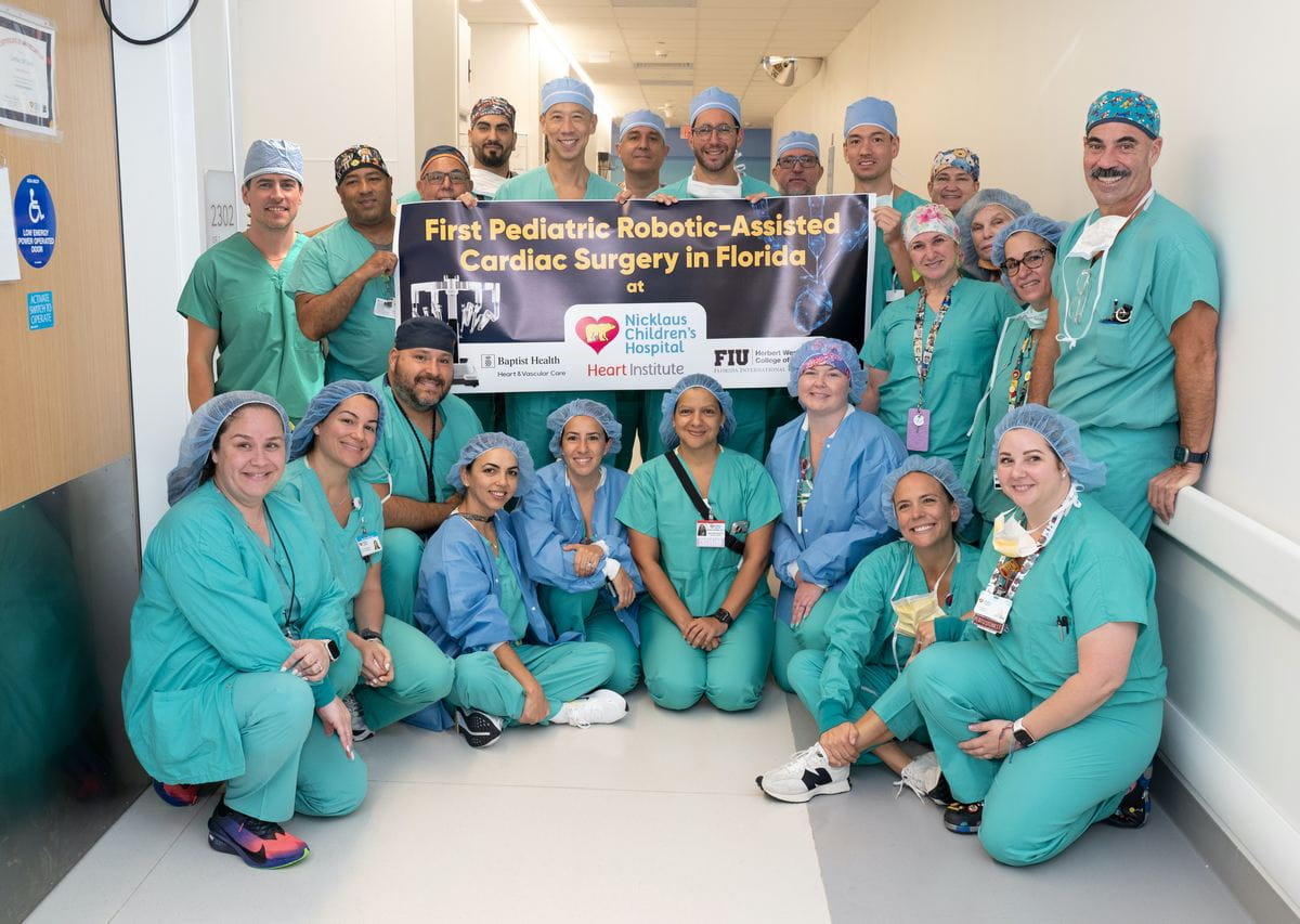 Florida’s first pediatric cardiac robotic surgery performed at Nicklaus Children’s Hospital