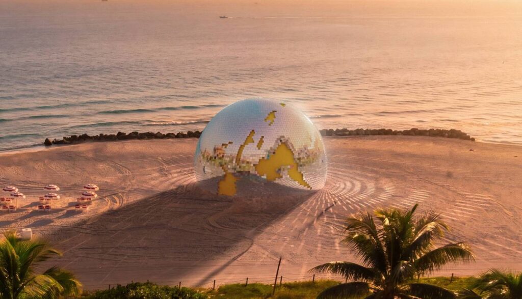 Digital rendering of Christopher Joshua Benton’s A Lore Supreme on Faena Beach